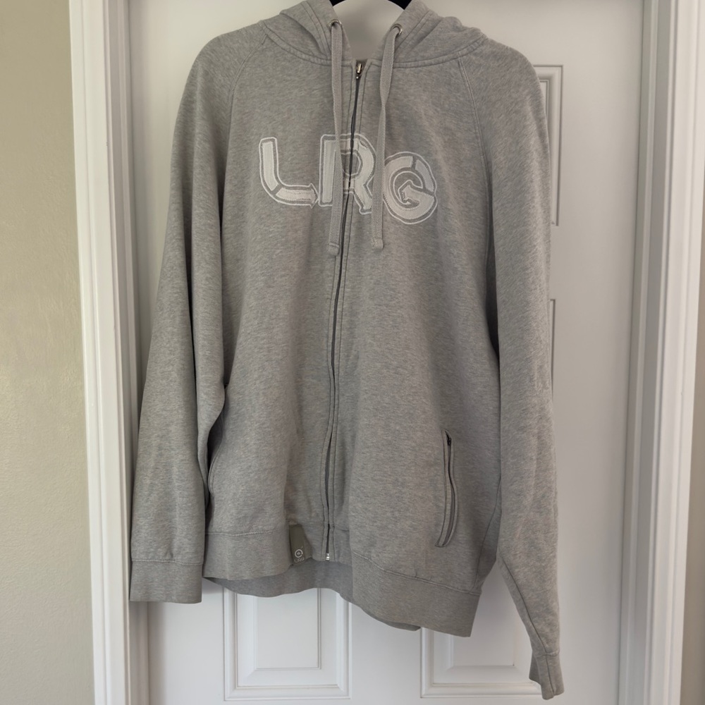 LRG Lifted Research Group mens gray Hoodie zip up Jacket size XL
